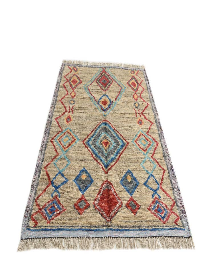 Detail image of  5' 3 x 7' 5  Hand Knotted Moroccan Wool Rug