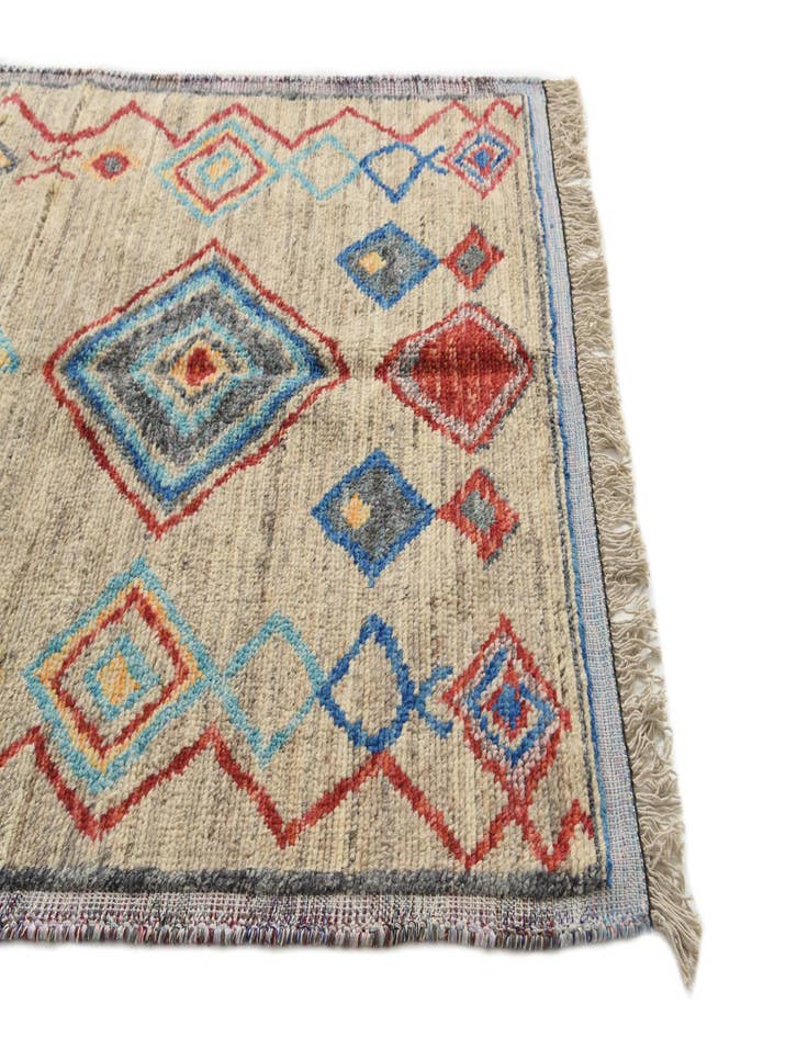 Detail image of  5' 3 x 7' 5  Hand Knotted Moroccan Wool Rug