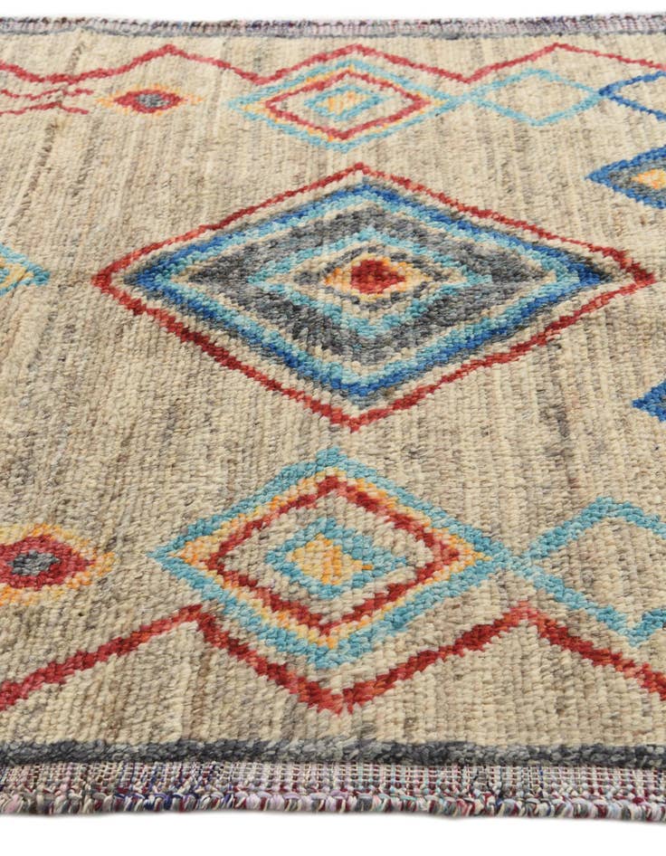 Detail image of  5' 3 x 7' 5  Hand Knotted Moroccan Wool Rug