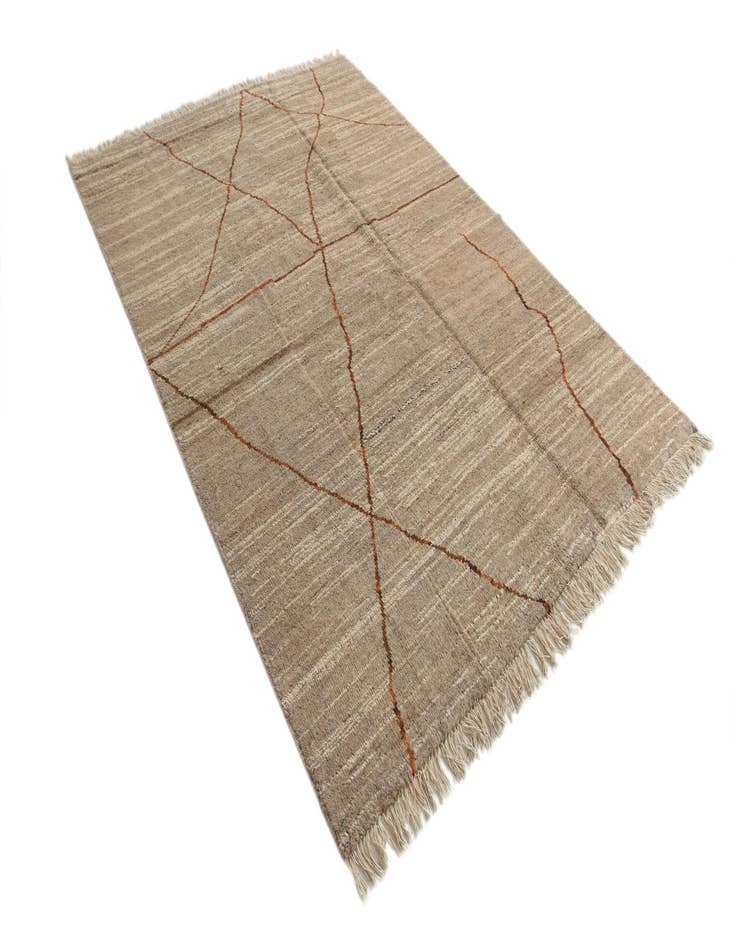 Detail image of  5' 7 x 8' 3  Hand Knotted Moroccan Wool Rug