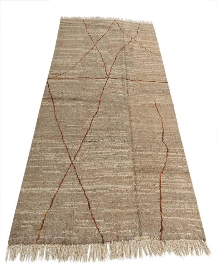 Detail image of  5' 7 x 8' 3  Hand Knotted Moroccan Wool Rug