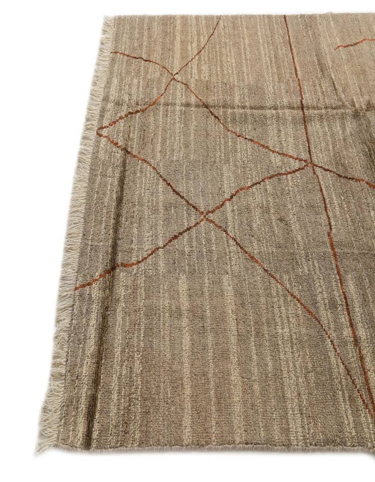 Detail image of  5' 7 x 8' 3  Hand Knotted Moroccan Wool Rug