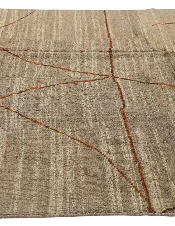 Detail image of  5' 7 x 8' 3  Hand Knotted Moroccan Wool Rug