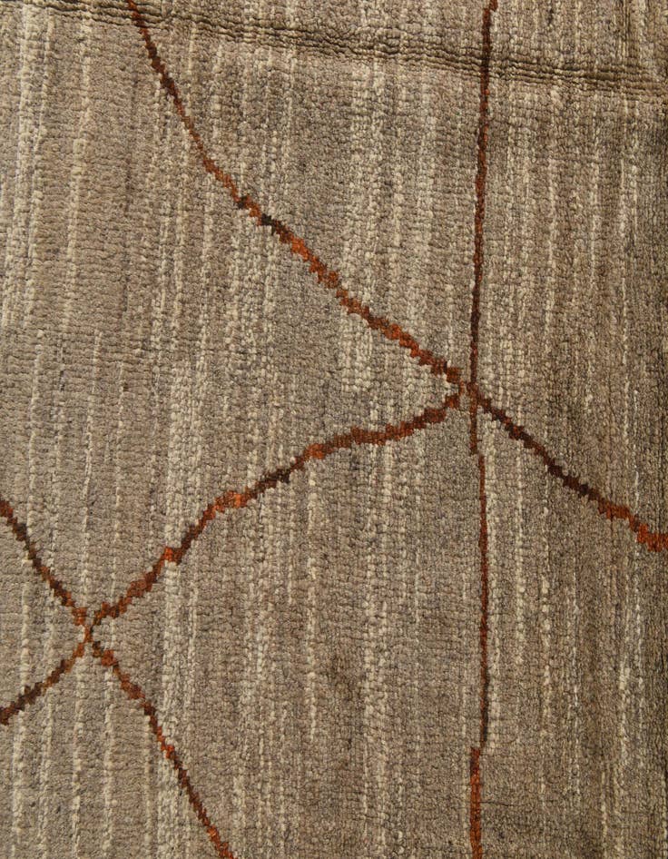 Detail image of  5' 7 x 8' 3  Hand Knotted Moroccan Wool Rug