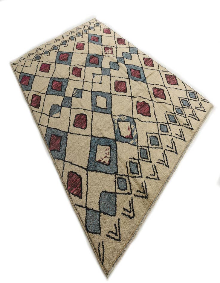 Detail image of  9' x 12' 5  Hand Knotted Moroccan Wool Rug