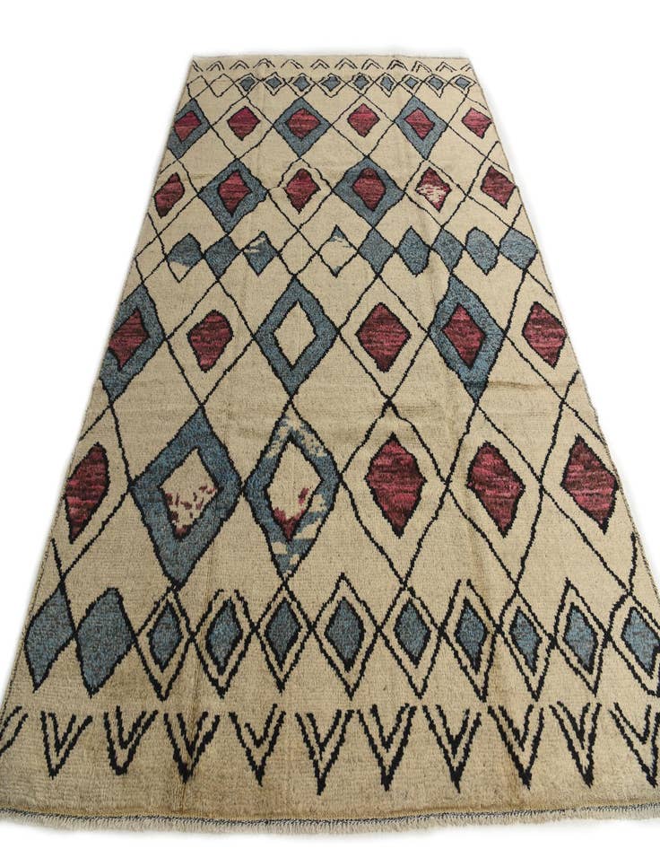 Detail image of  9' x 12' 5  Hand Knotted Moroccan Wool Rug