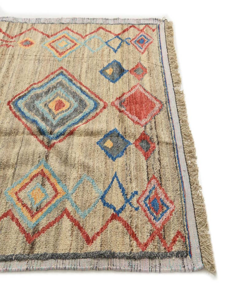 Detail image of  6' x 9' 5  Hand Knotted Moroccan Wool Rug