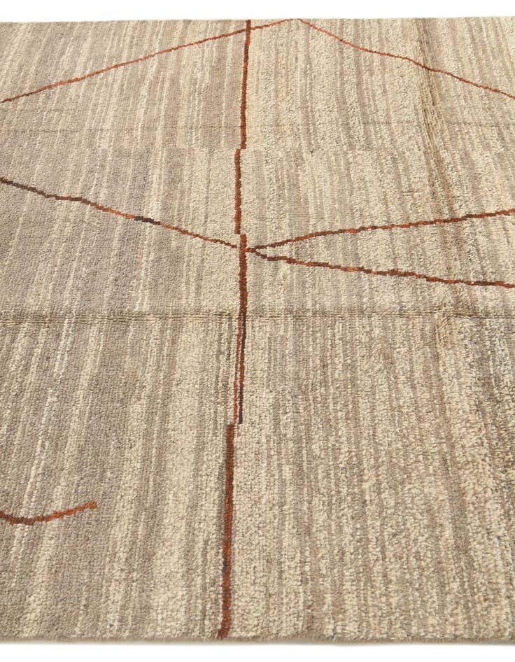 Detail image of  5' 8 x 8' 4  Hand Knotted Moroccan Wool Rug