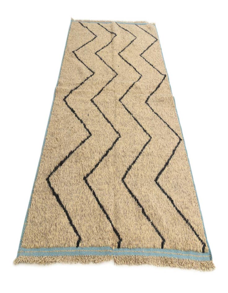 Detail image of  5' 1 x 8' 4  Hand Knotted Moroccan Wool Rug