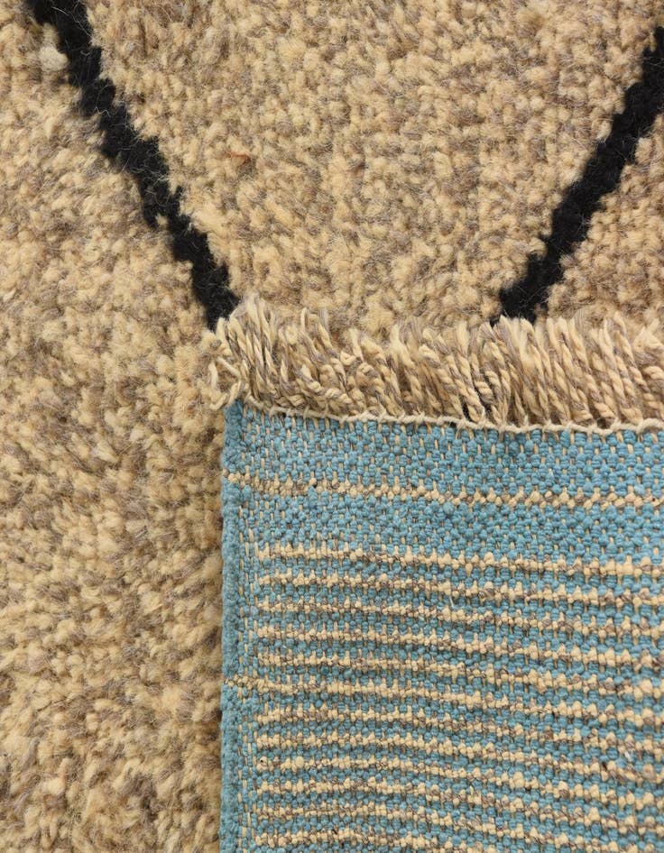 Detail image of  5' 1 x 8' 4  Hand Knotted Moroccan Wool Rug