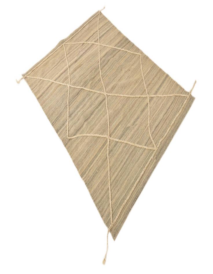 Detail image of  4' 5 x 6'  Hand Knotted Moroccan Wool Rug