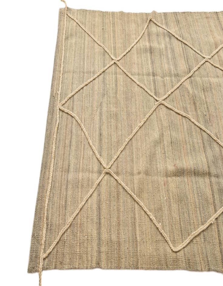 Detail image of  4' 5 x 6'  Hand Knotted Moroccan Wool Rug