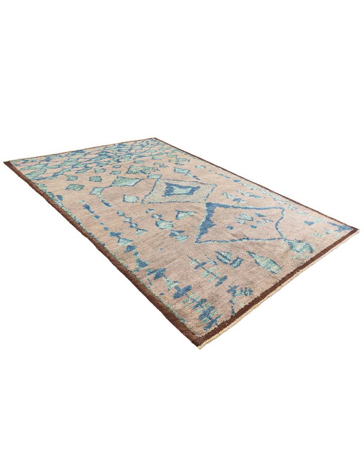 Detail image of  6' 4 x 9' 2  Hand Knotted Moroccan Wool Rug