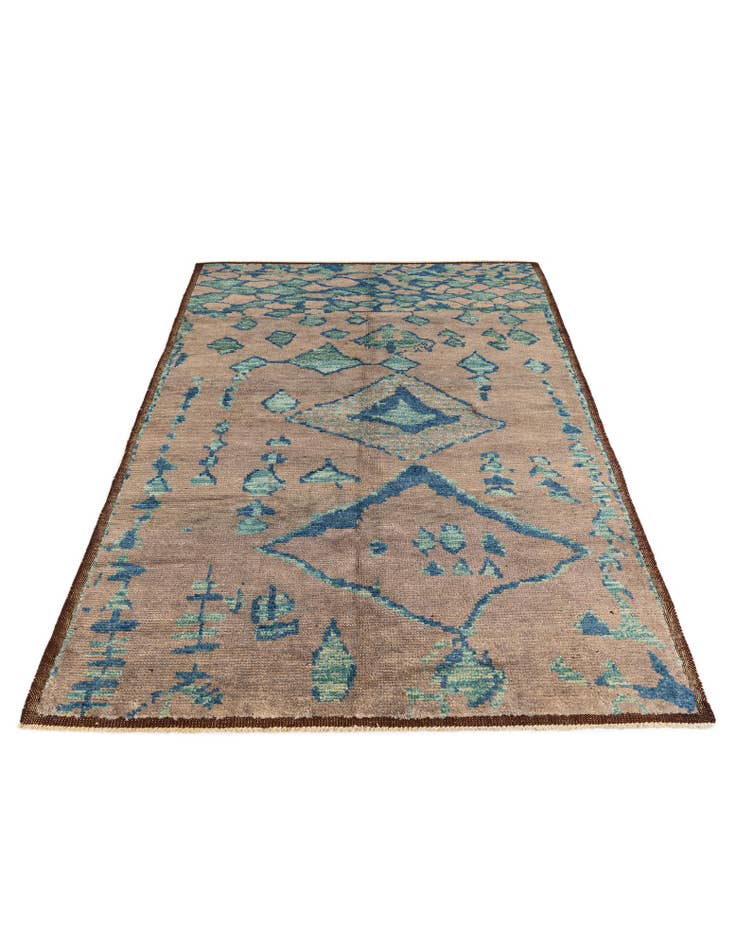 Detail image of  6' 4 x 9' 2  Hand Knotted Moroccan Wool Rug