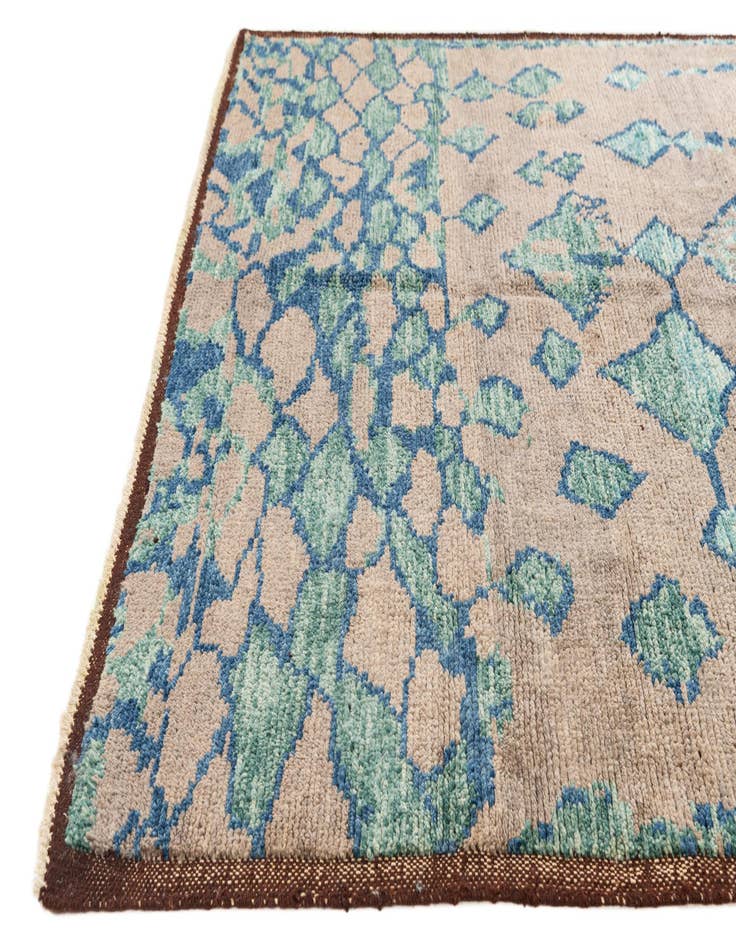 Detail image of  6' 4 x 9' 2  Hand Knotted Moroccan Wool Rug