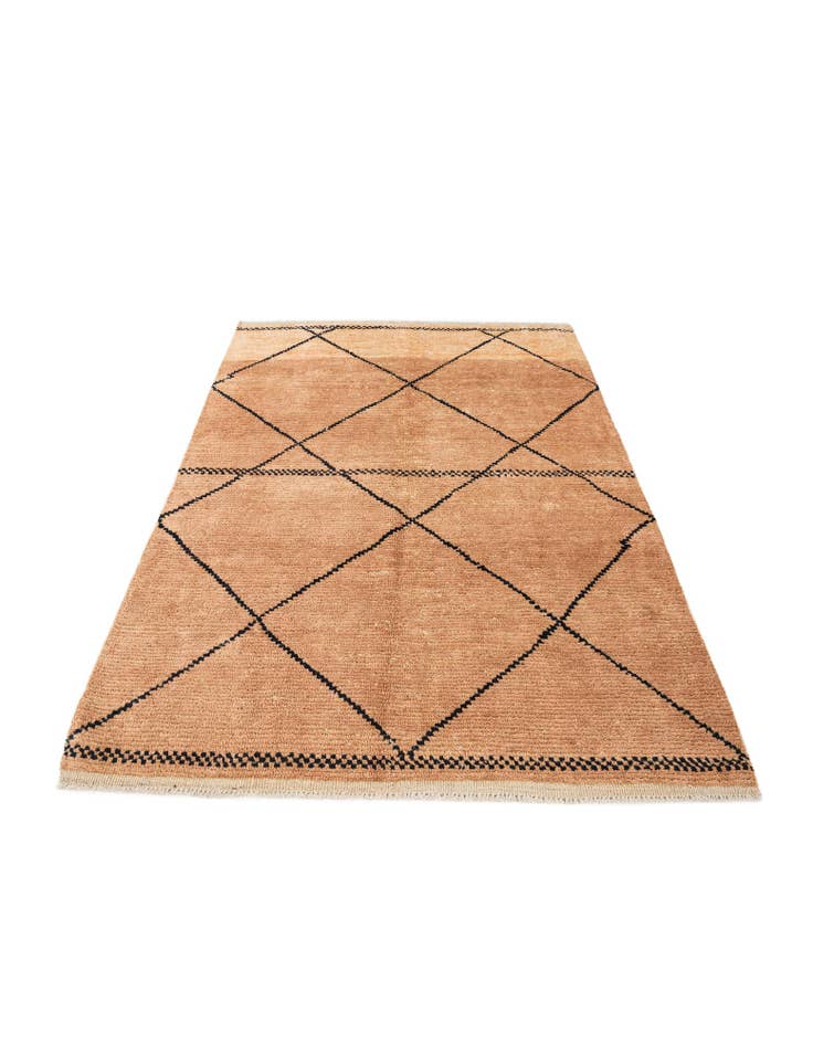 Detail image of  5' 3 x 7' 4  Hand Knotted Moroccan Wool Rug