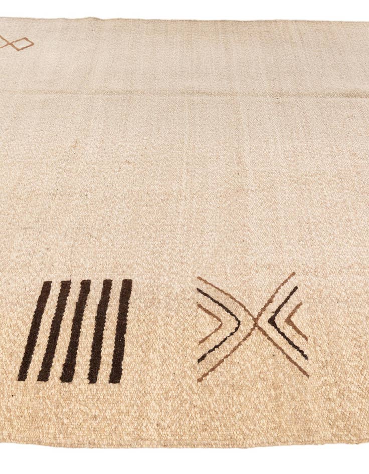 Detail image of  6' 6 x 9' 10  Hand Knotted Moroccan Wool Rug