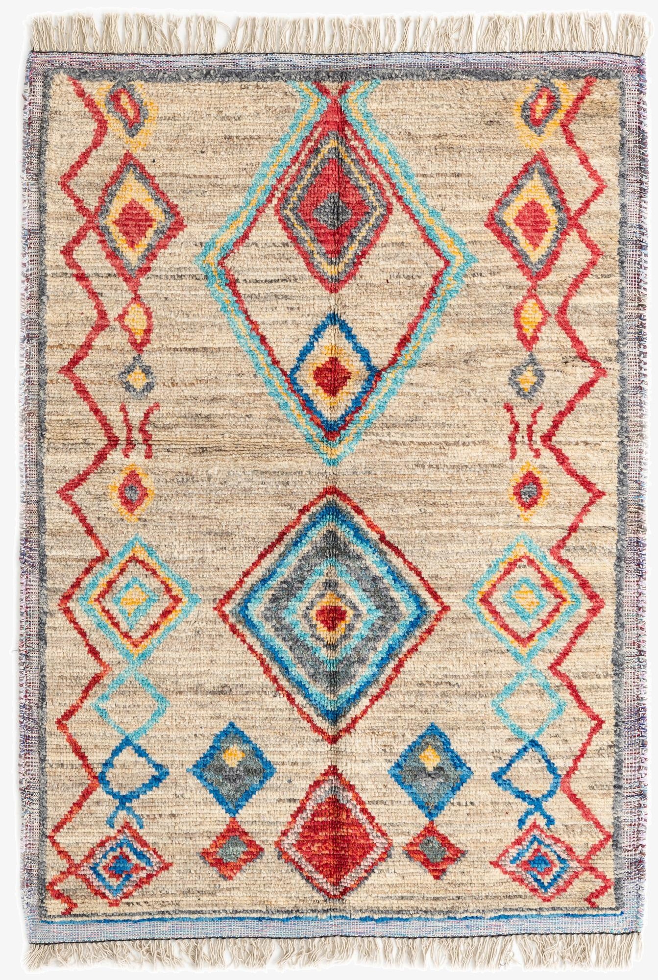  5' 3 x 7' 5  Hand Knotted Moroccan Wool Rug