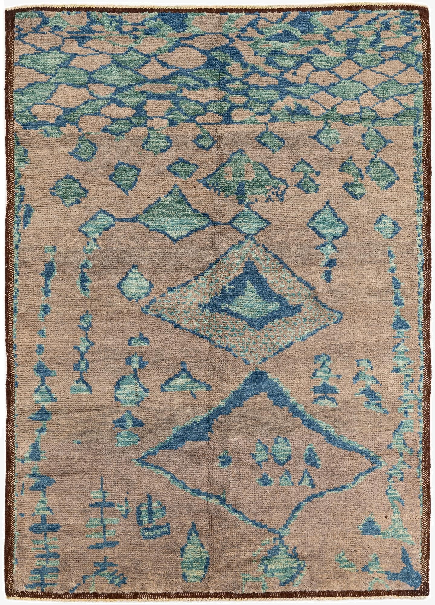  6' 4 x 9' 2  Hand Knotted Moroccan Wool Rug