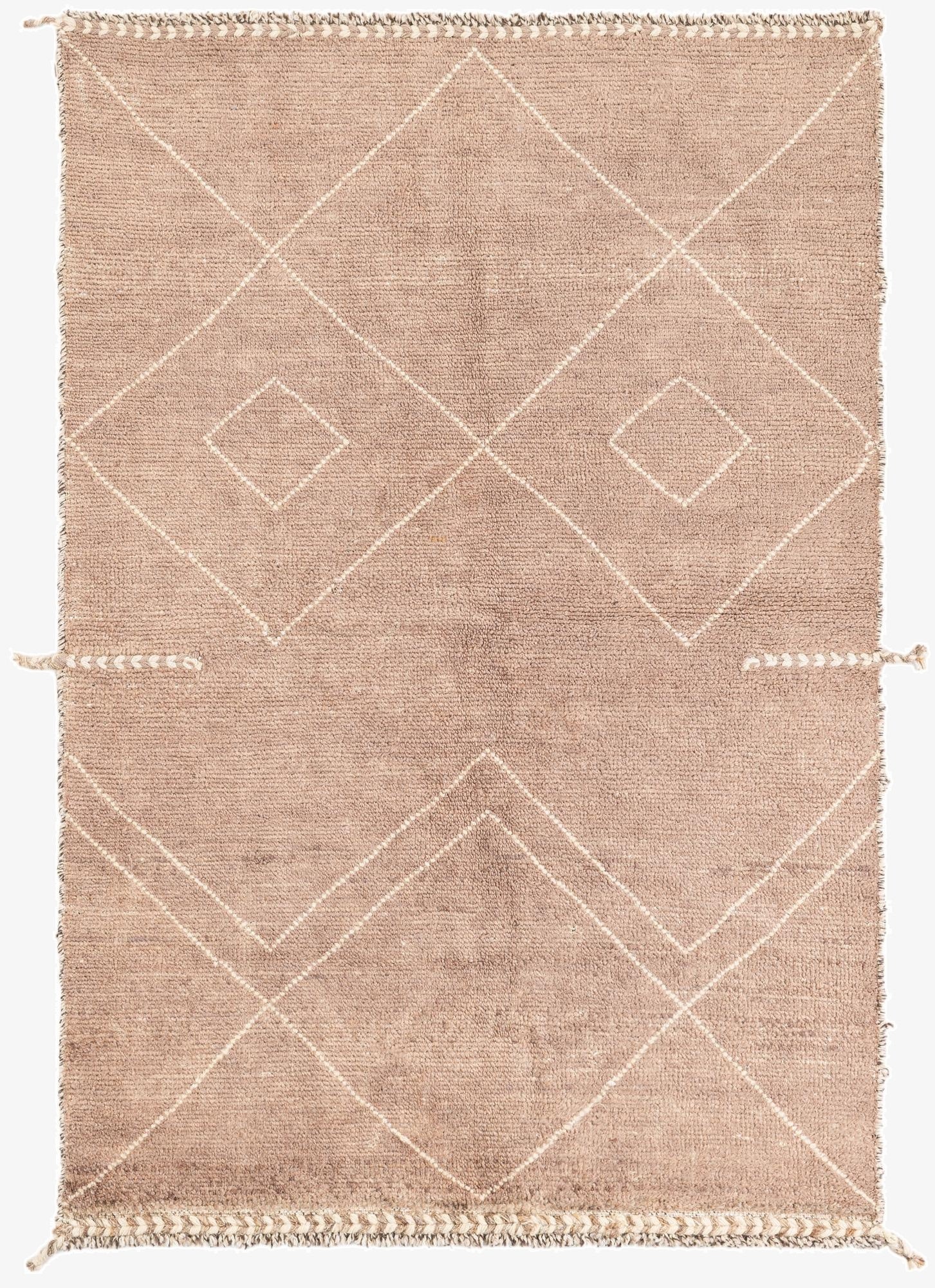  4' 2 x 6' 1  Hand Knotted Moroccan Wool Rug