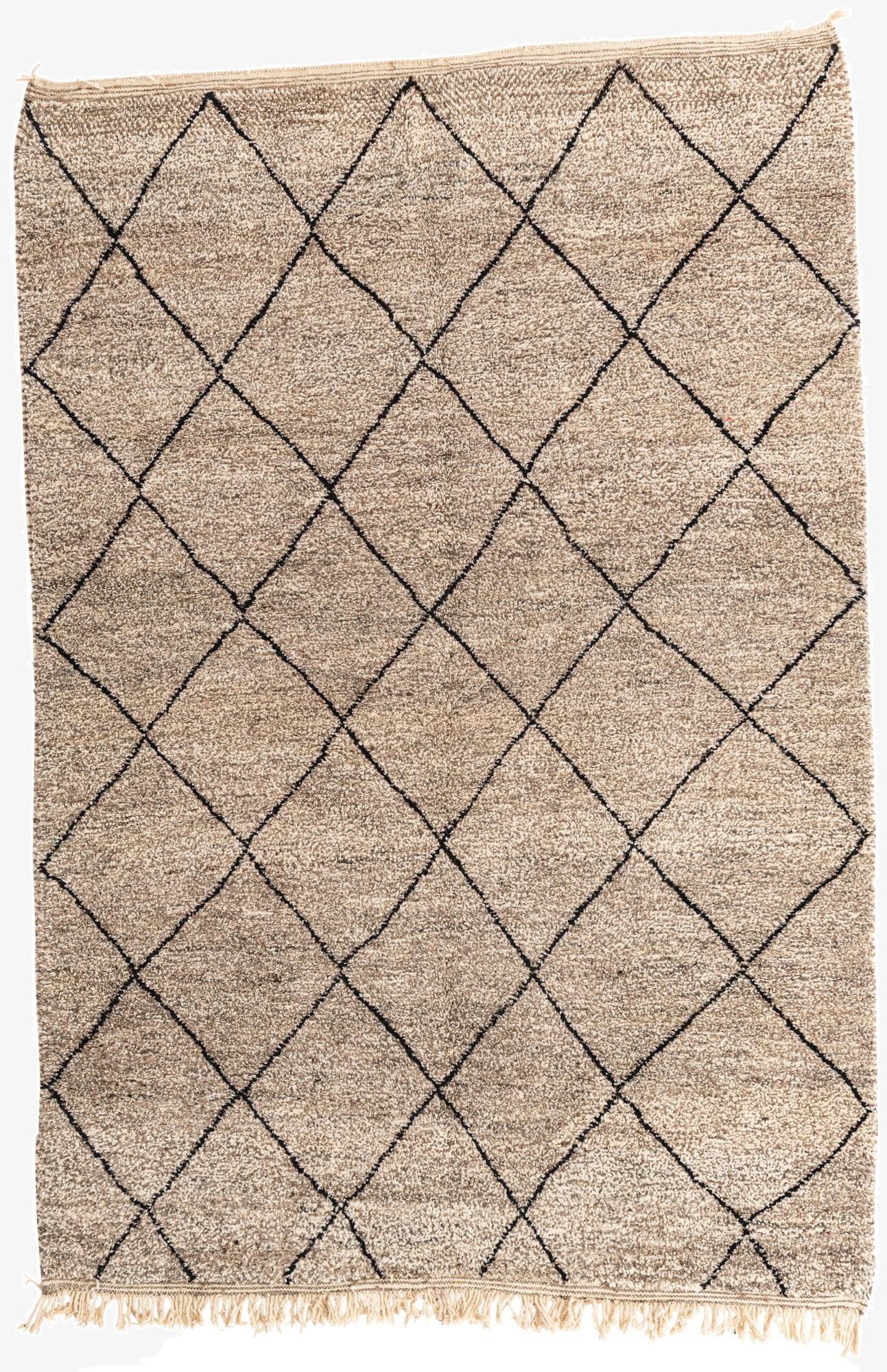  6' 8 x 9' 9  Hand Knotted Moroccan Wool Rug