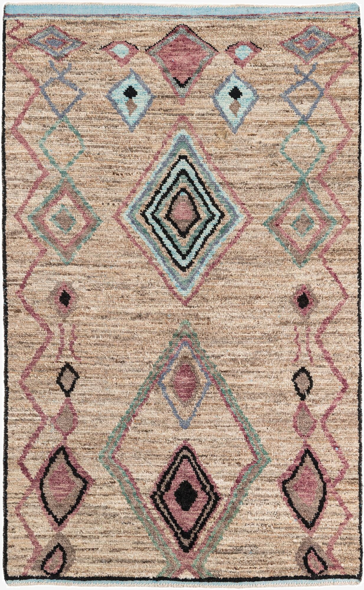  5' 8 x 9' 2  Hand Knotted Moroccan Wool Rug