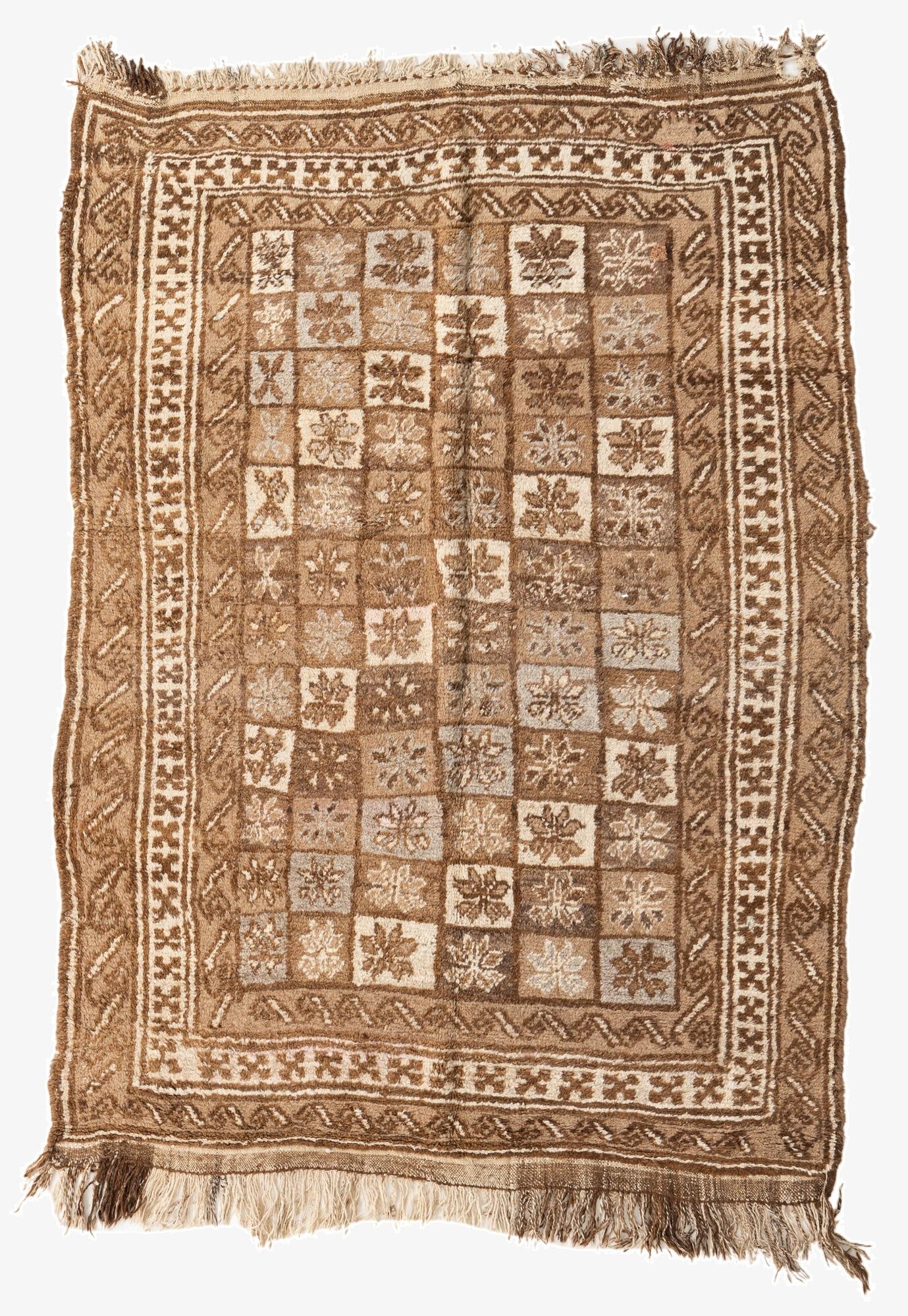  5' 4 x 7' 3  Hand Knotted Moroccan Wool Rug