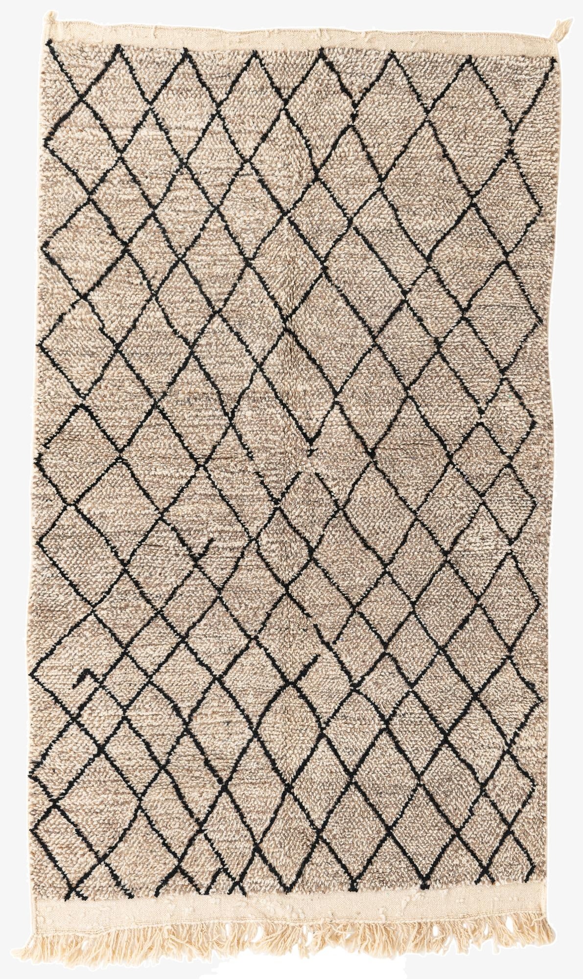  4' 10 x 8' 3  Hand Knotted Moroccan Wool Rug