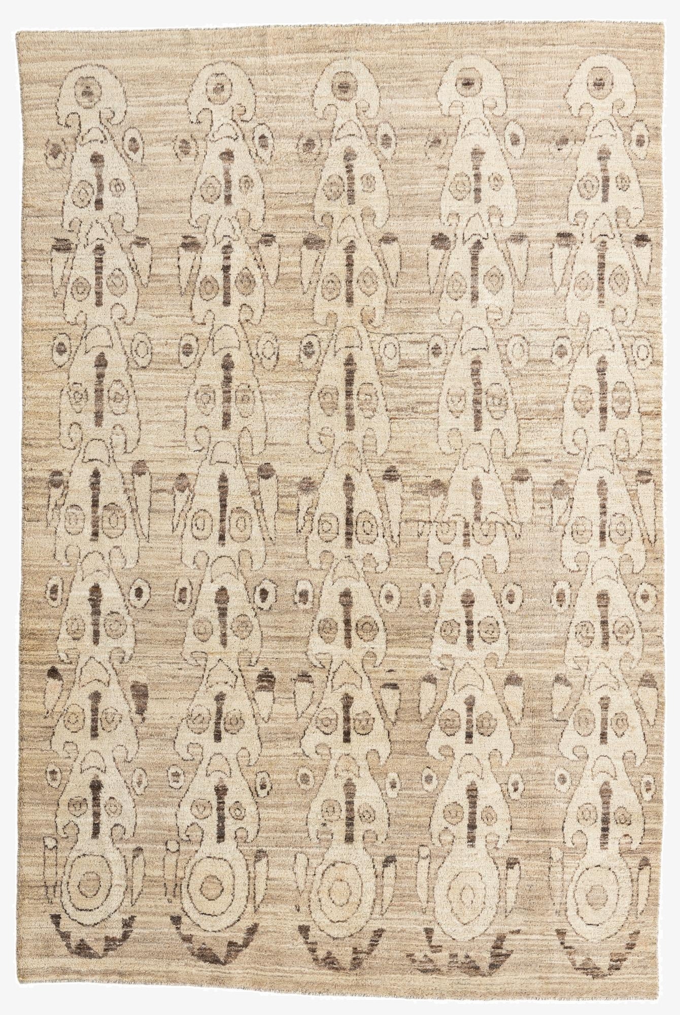  6' 5 x 9' 8  Hand Knotted Moroccan Wool Rug
