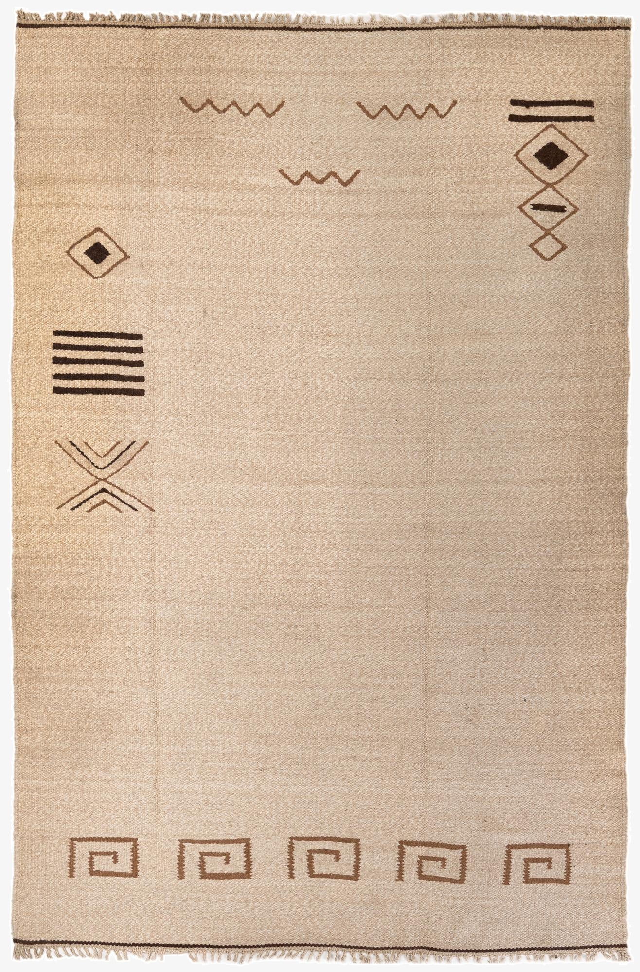  6' 6 x 9' 10  Hand Knotted Moroccan Wool Rug