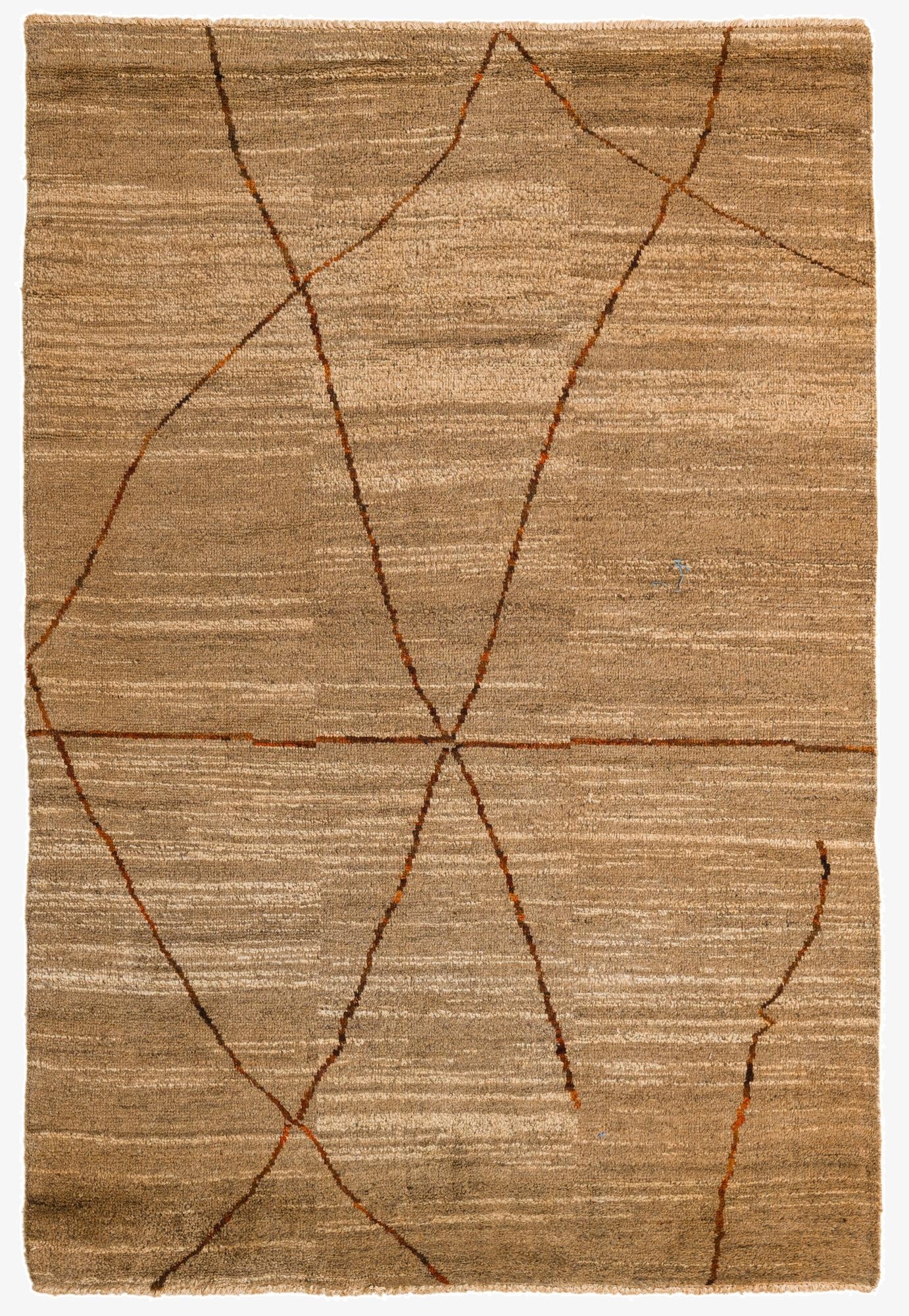  5' 8 x 8' 2  Hand Knotted Moroccan Wool Rug