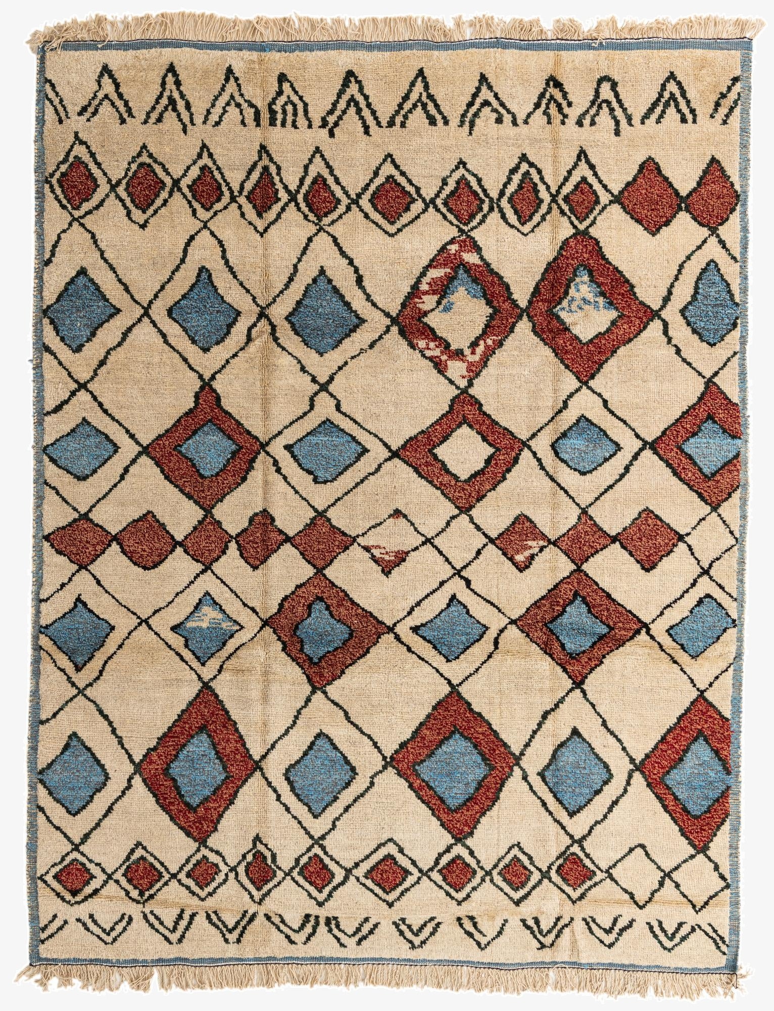  9' 3 x 11' 10  Hand Knotted Moroccan Wool Rug