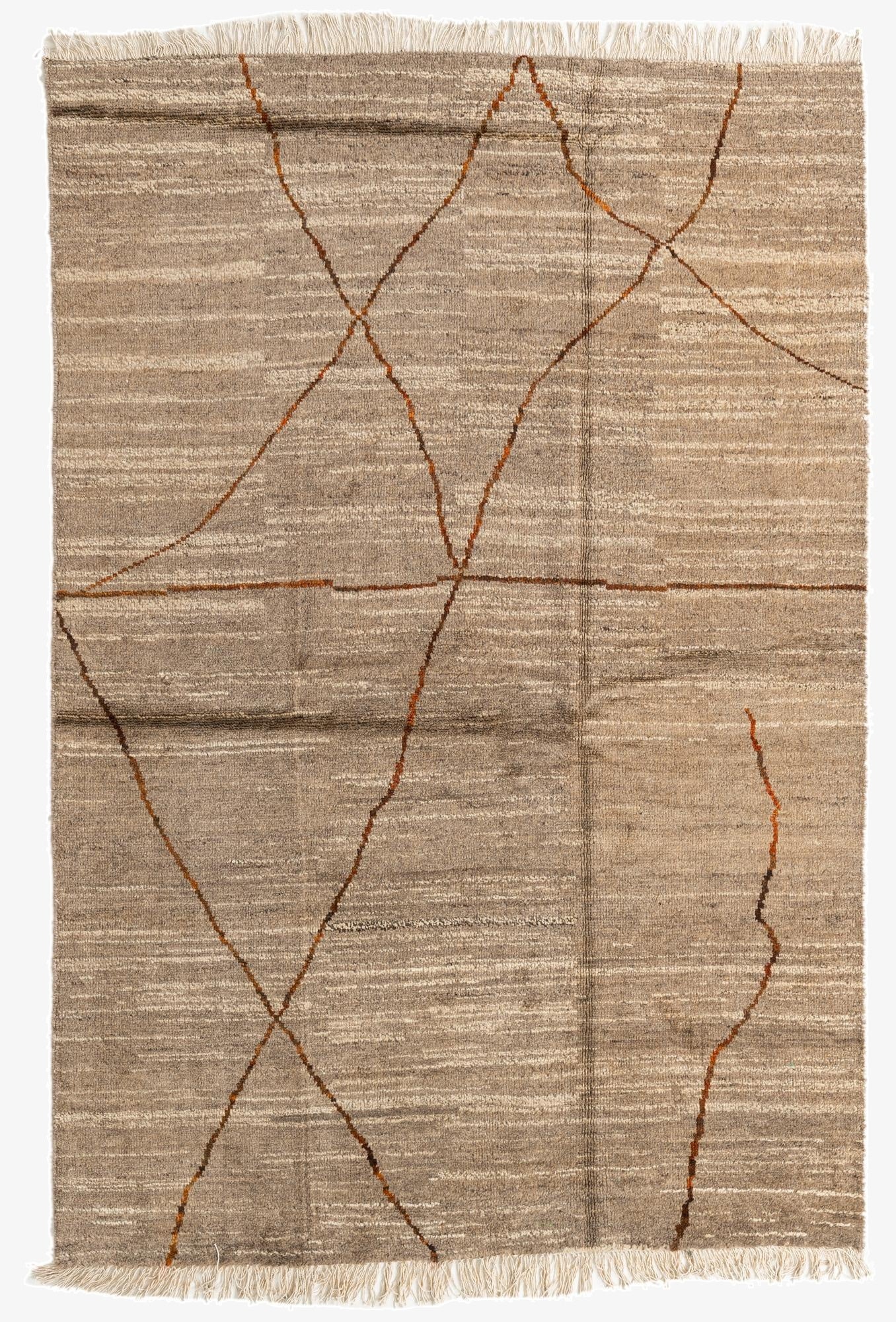  5' 7 x 8' 3  Hand Knotted Moroccan Wool Rug