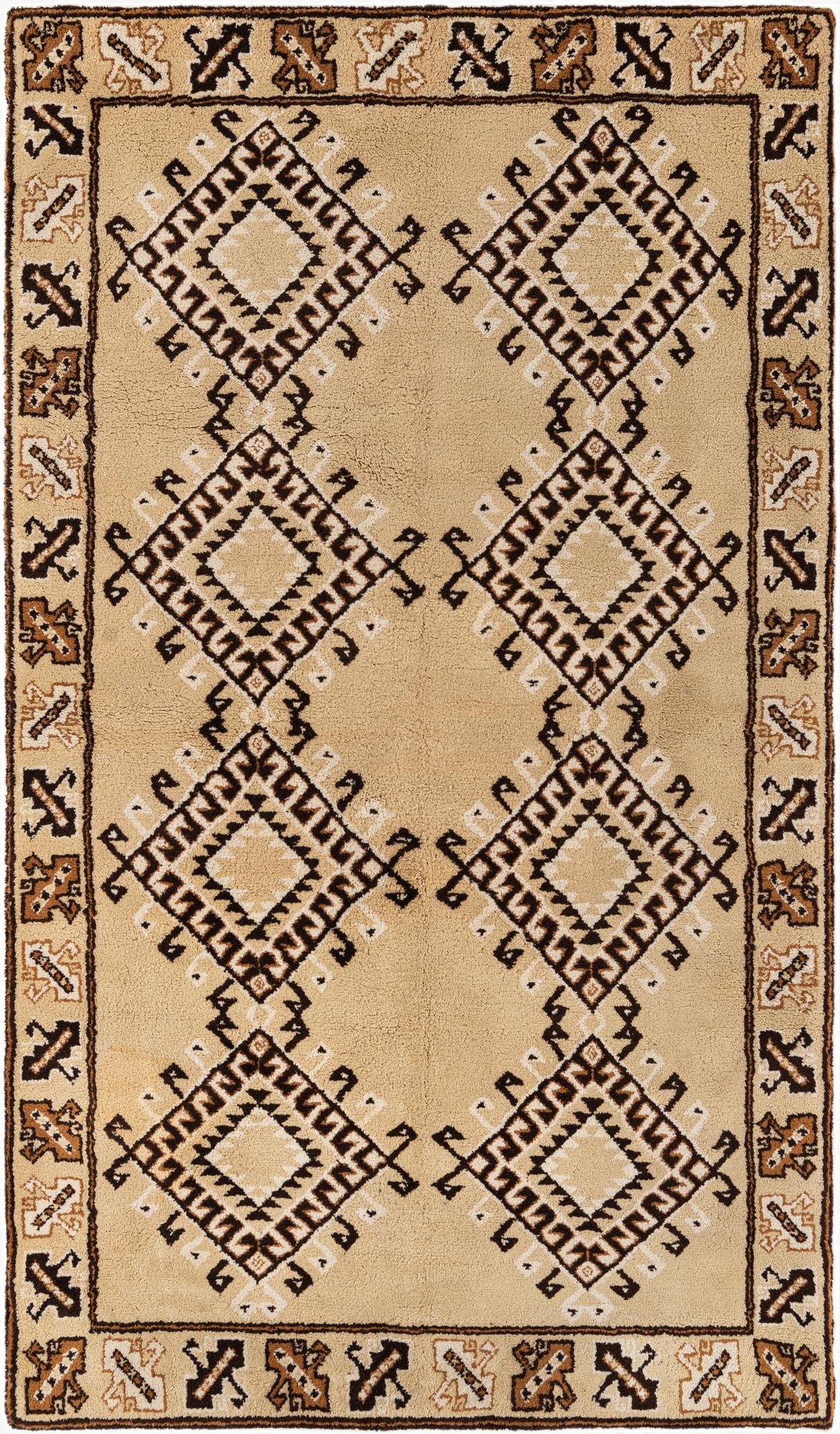  5' 1 x 8' 10  Hand Knotted Moroccan Wool Rug