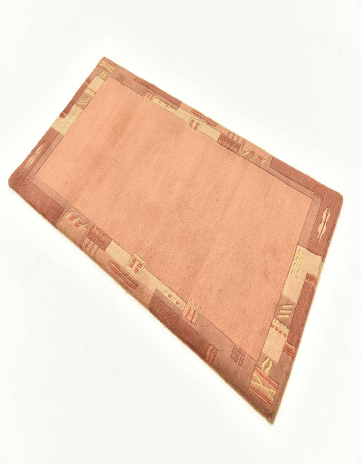 Detail image of  2' 4 x 4' 7  Hand Knotted Nepal Wool Rug