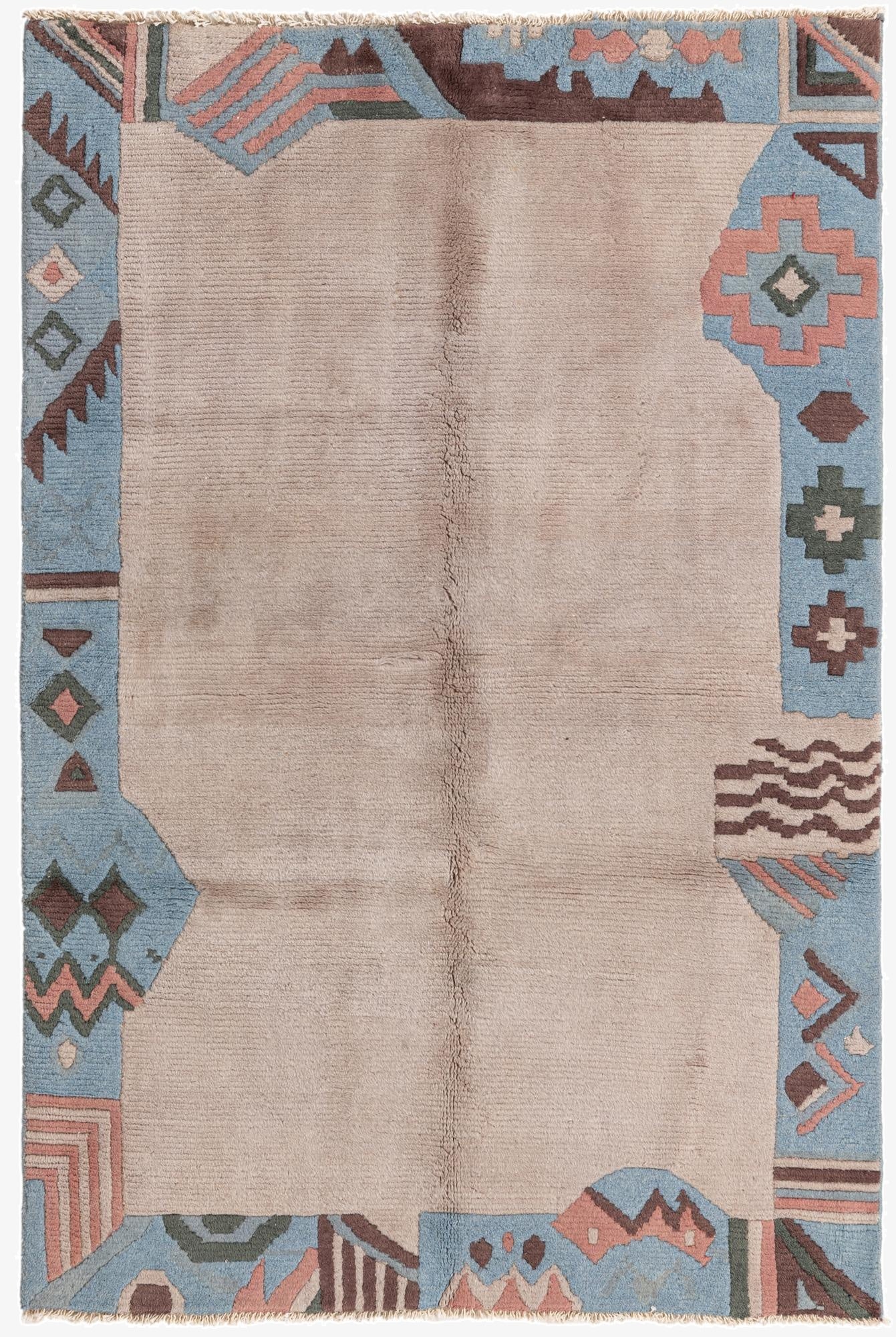  3' 11 x 5' 10  Hand Knotted Nepal Wool Rug