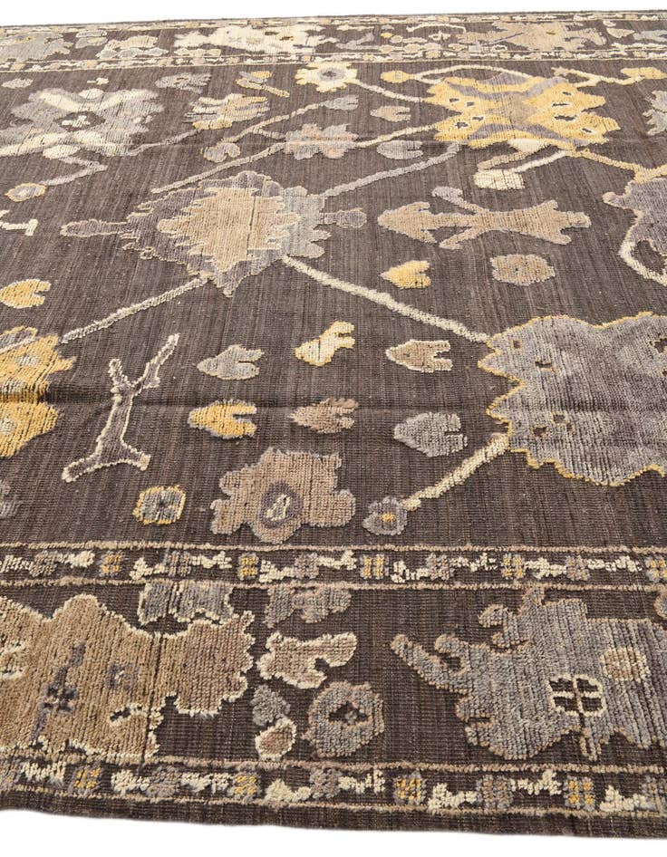 Detail image of  10' x 14'  Hand Knotted Oushak Wool Rug