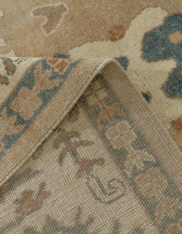 Detail image of 8' 7 x 9' 8 Hand Knotted Oushak Wool Rug