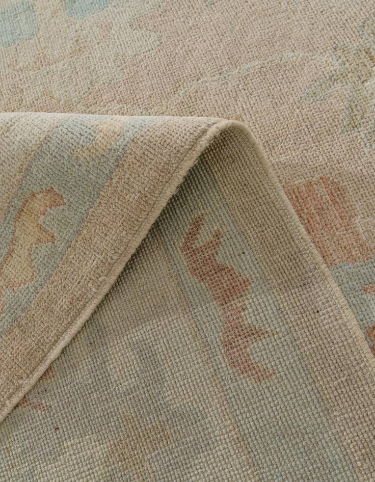 Detail image of 10' 4 x 13' 11 Hand Knotted Oushak Wool Rug