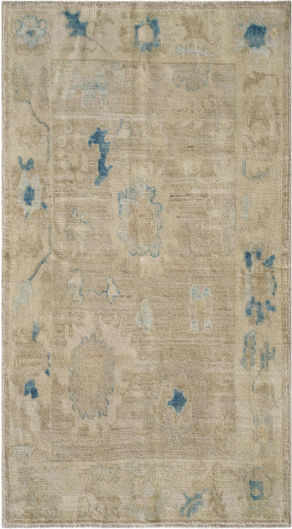  2' 11 x 5' 1  Hand Knotted Oushak Wool Rug