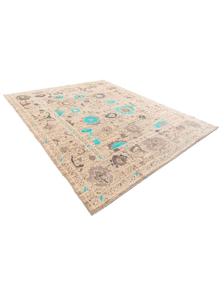 Detail image of  8' 6 x 10' 6  Hand Knotted Oushak Wool Rug