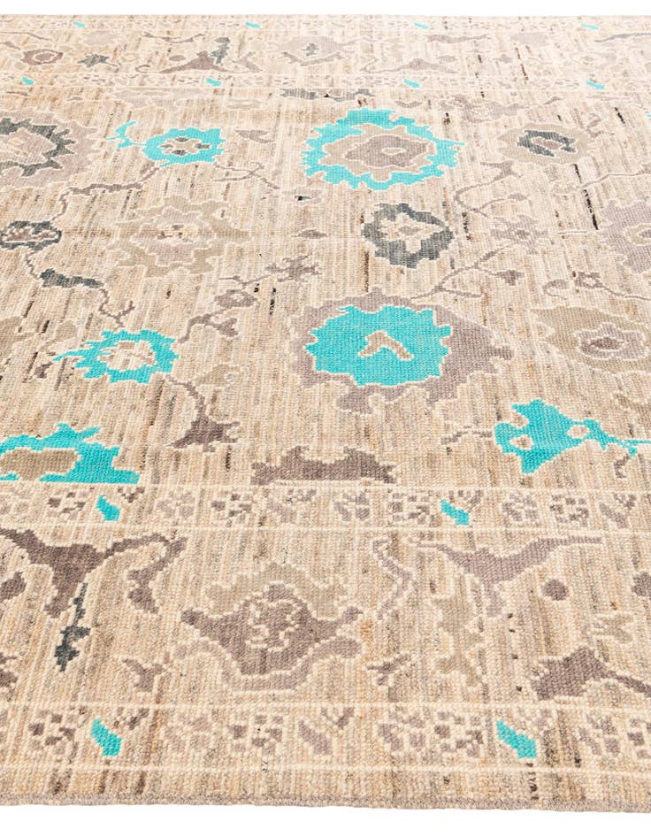 Detail image of  8' 6 x 10' 6  Hand Knotted Oushak Wool Rug