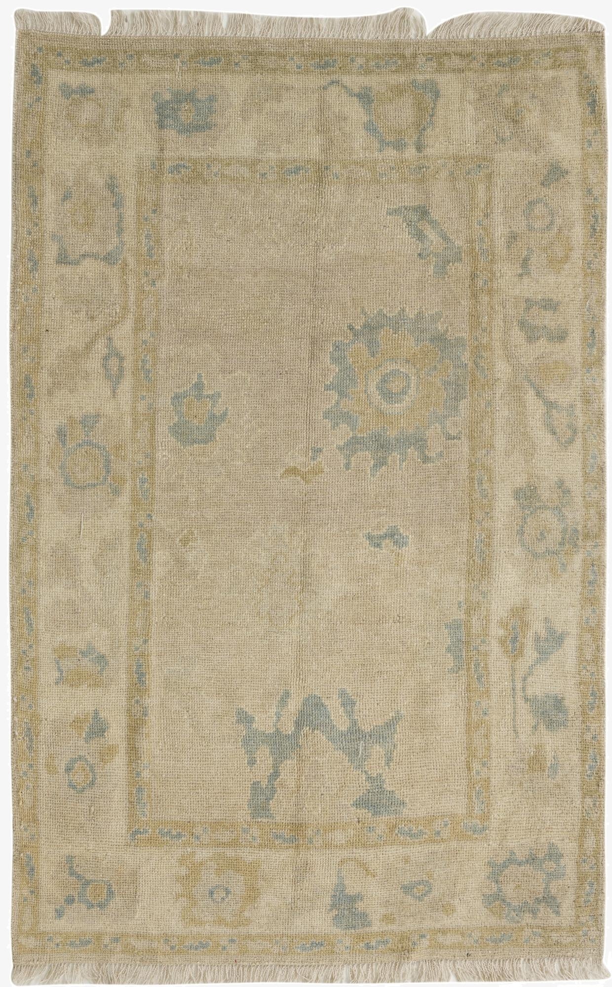  4' x 6'  Hand Knotted Oushak Wool Rug