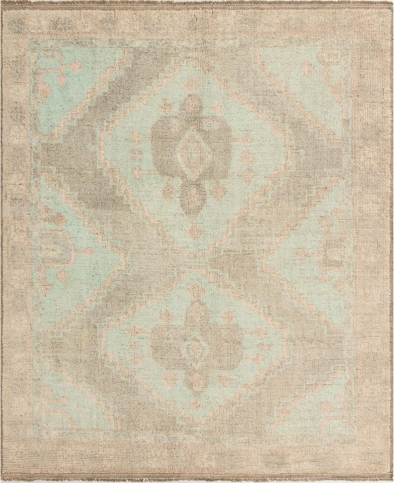  8' 7 x 10' 5  Hand Knotted Oushak Wool Rug