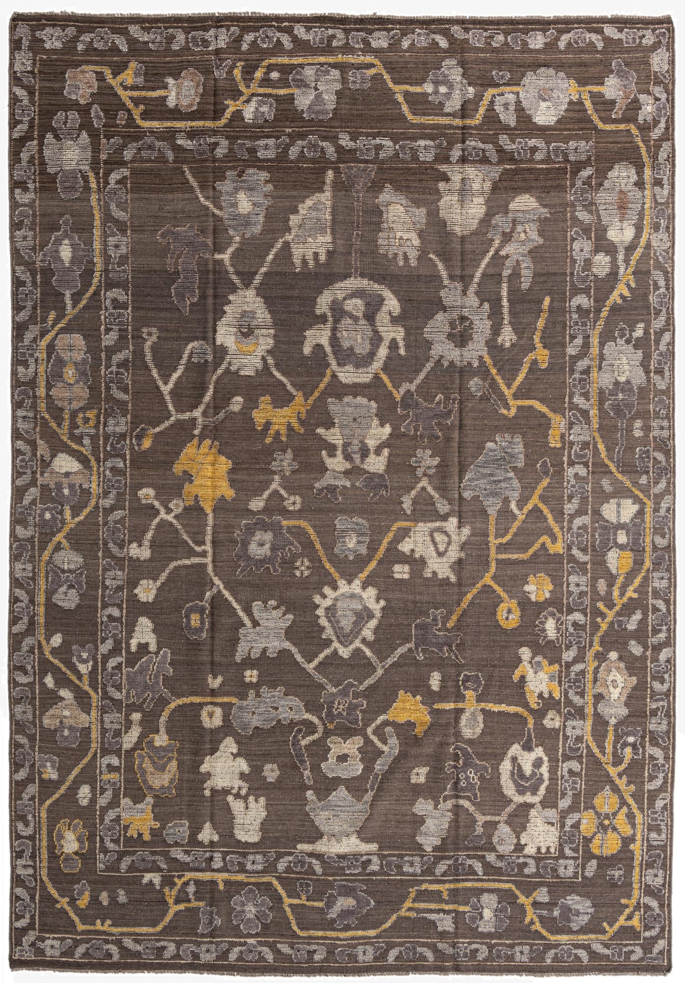  10' x 14' 5  Hand Knotted Oushak Wool Rug
