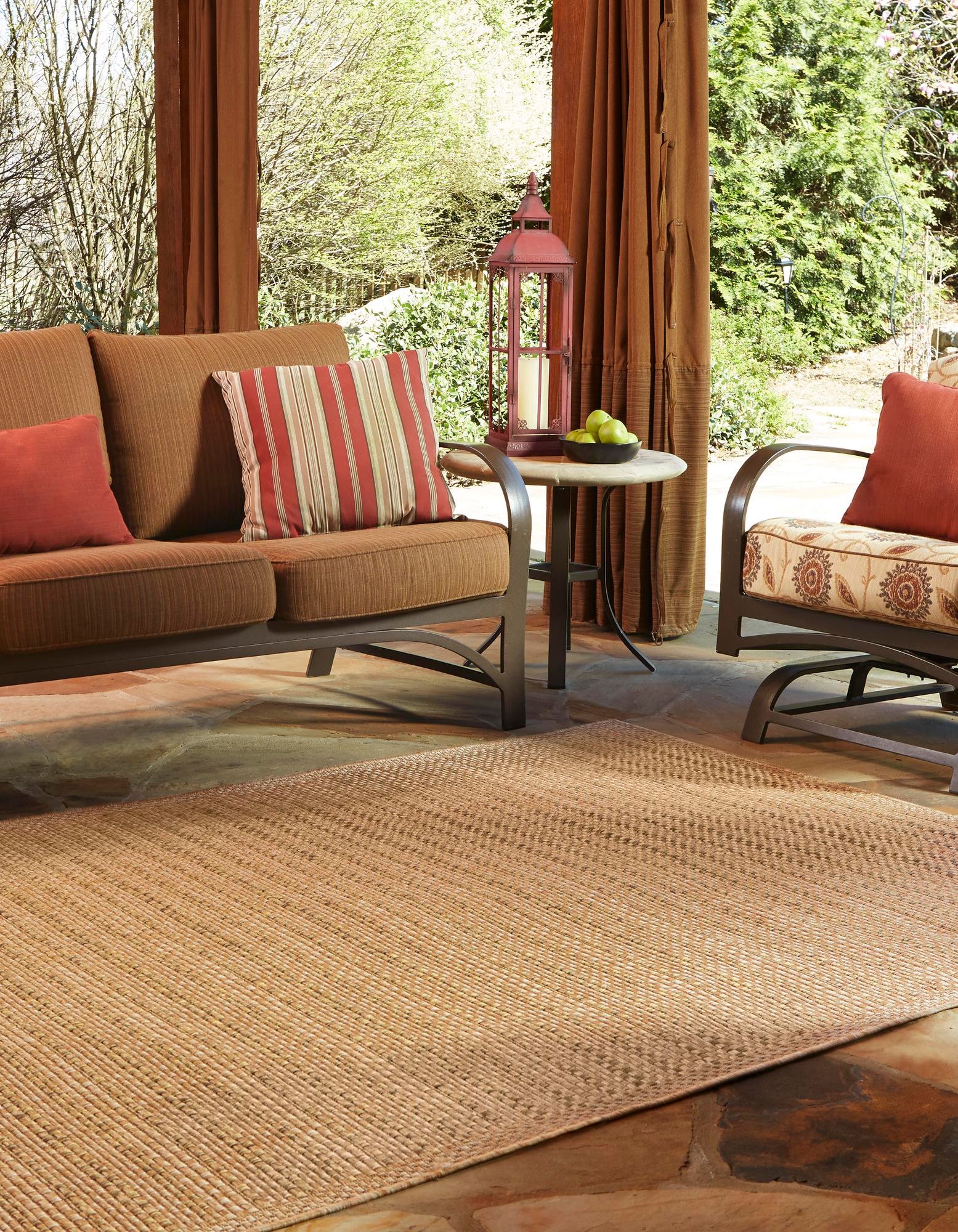 Light Brown 4' x 6' Border Indoor / Outdoor Rug | Rugs.com
