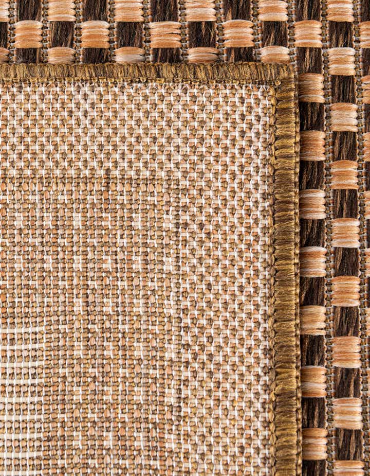 Light Brown 5' 3 x 8' Border Indoor / Outdoor Rug | Rugs.com