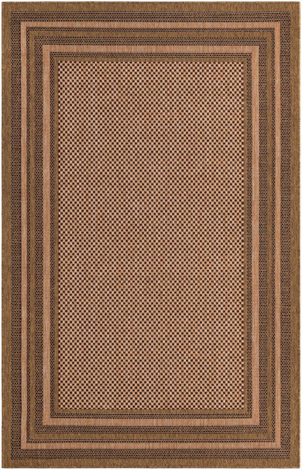  5' 3 x 8'  Washable Border Indoor / Outdoor Rug