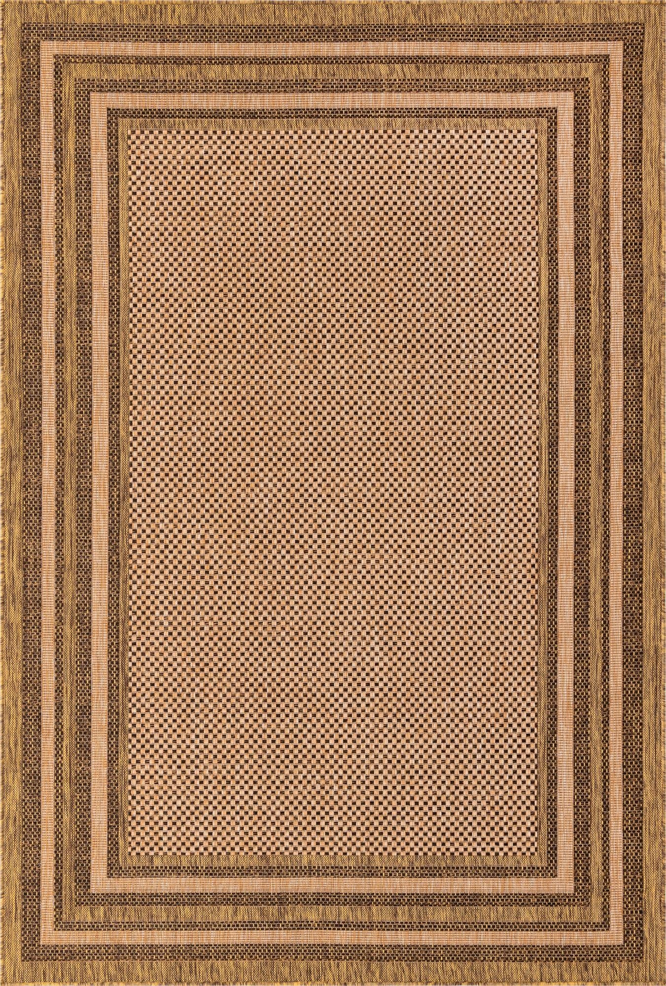  6' x 9'  Washable Border Indoor / Outdoor Rug