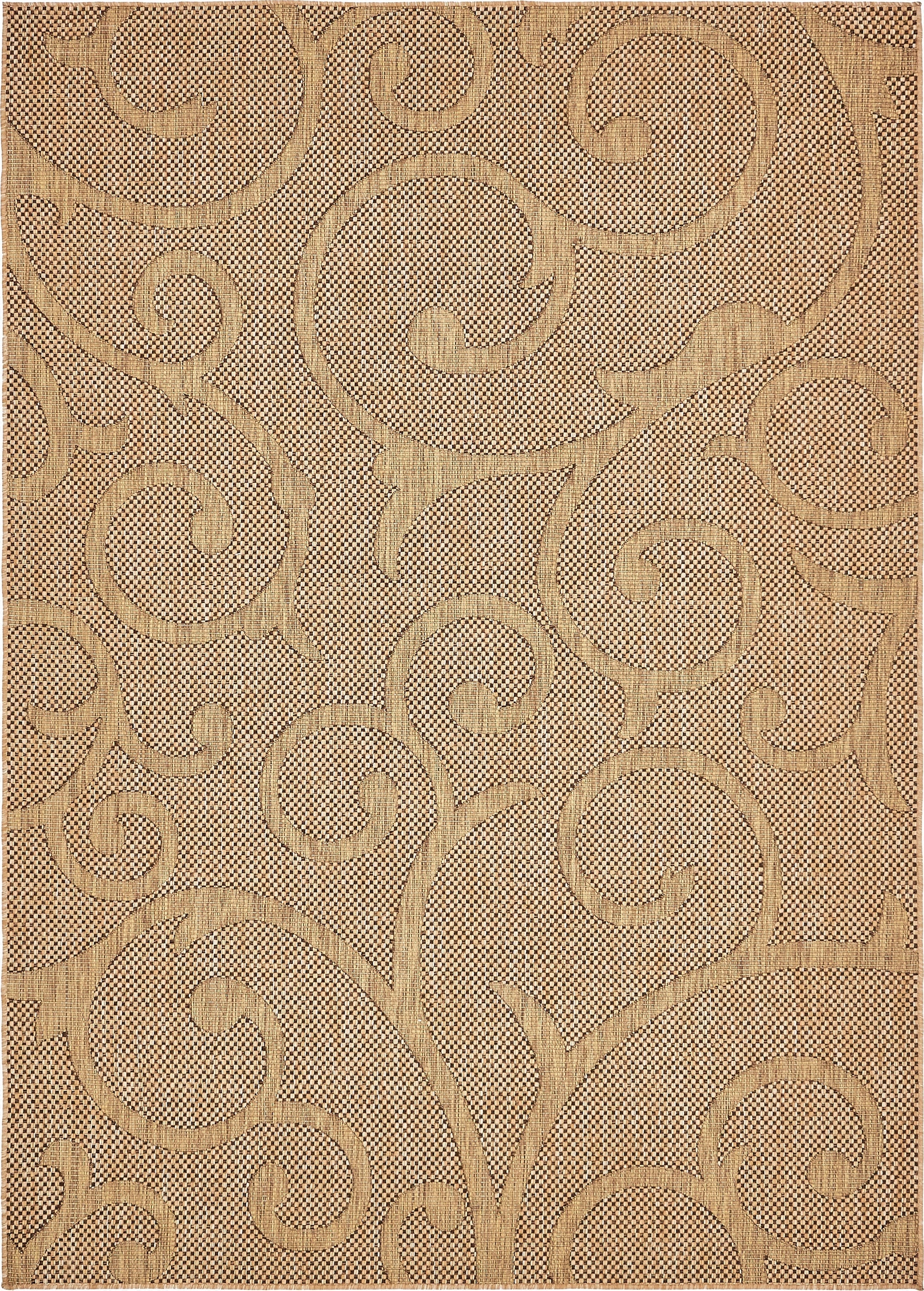  7' x 10'  Washable Botanical Indoor / Outdoor Rug